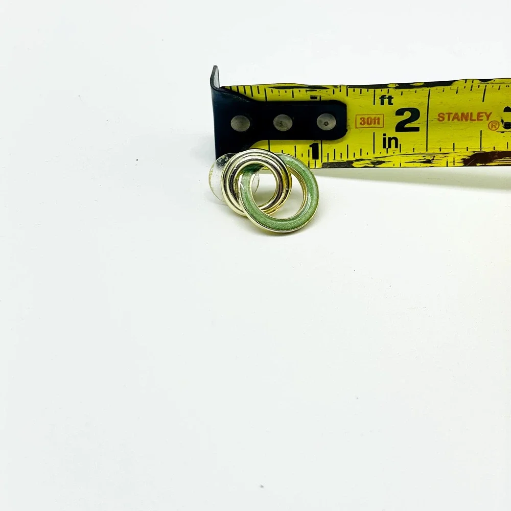 Green Enamel Gold Tone Swirl Pierced Earrings Oval Statement Retro Style